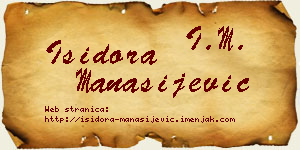 Isidora Manasijević vizit kartica